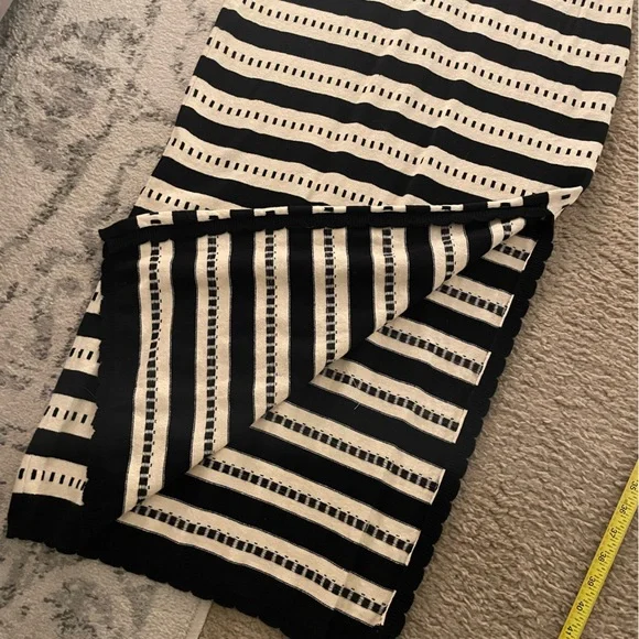 Lalavon🖤🤎 Black and cream tan Striped Knit Maxi midi Dress NWOT - Picture 11 of 15